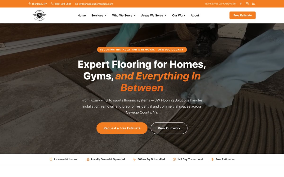 JW Flooring Solutions website