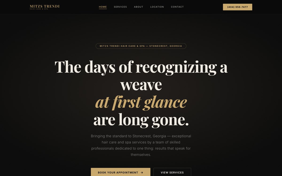 Mitz Trendi Hair Care website