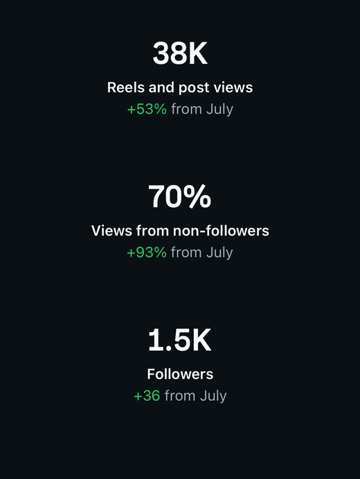 Instagram monthly recap: 38K reels and post views